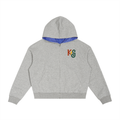 Contrast Plaid Boxy Zip Hoodie