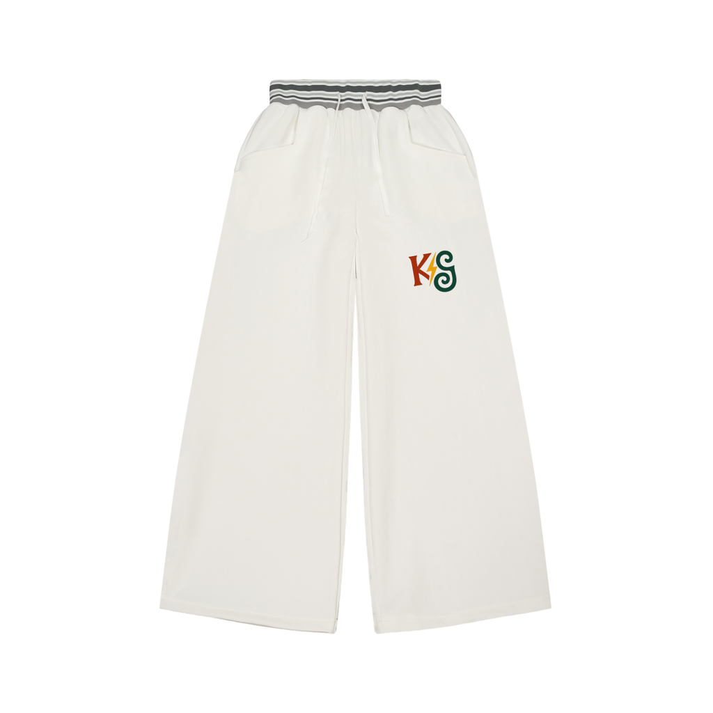Striped Waist Wide Leg Pants
