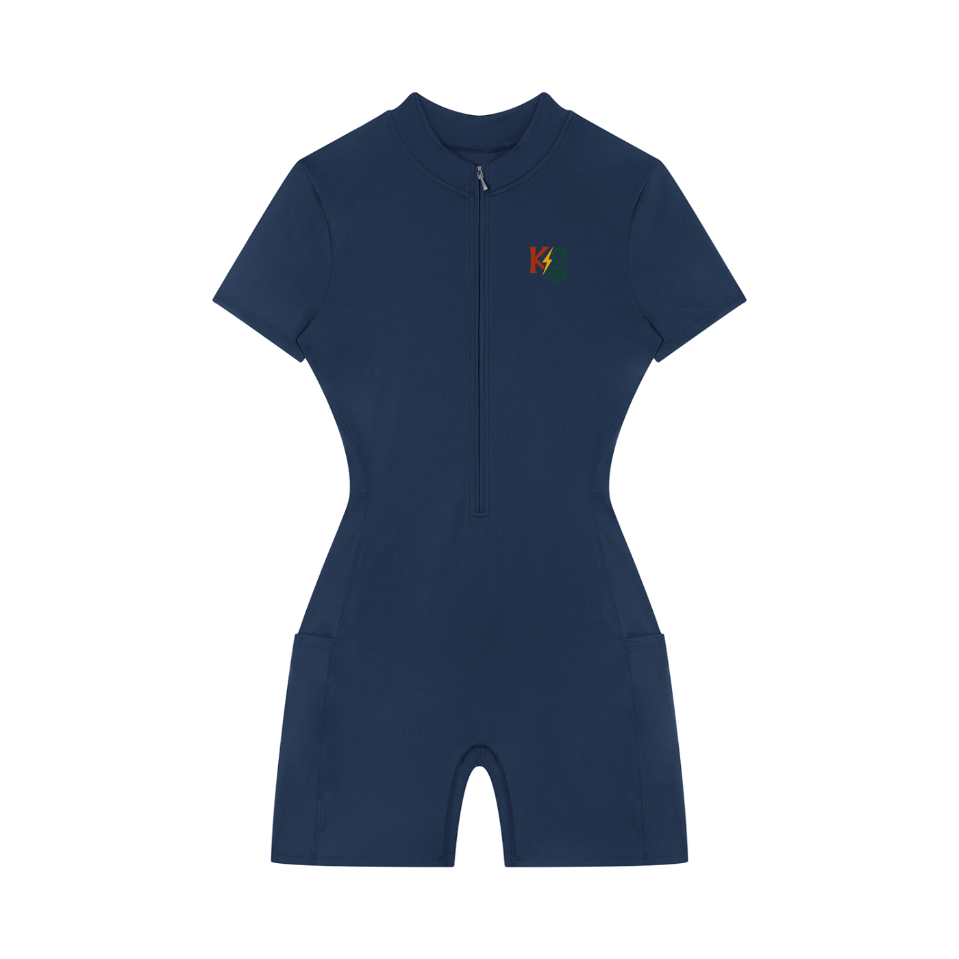 Women's Quarter-Zip Short Sleeve Romper