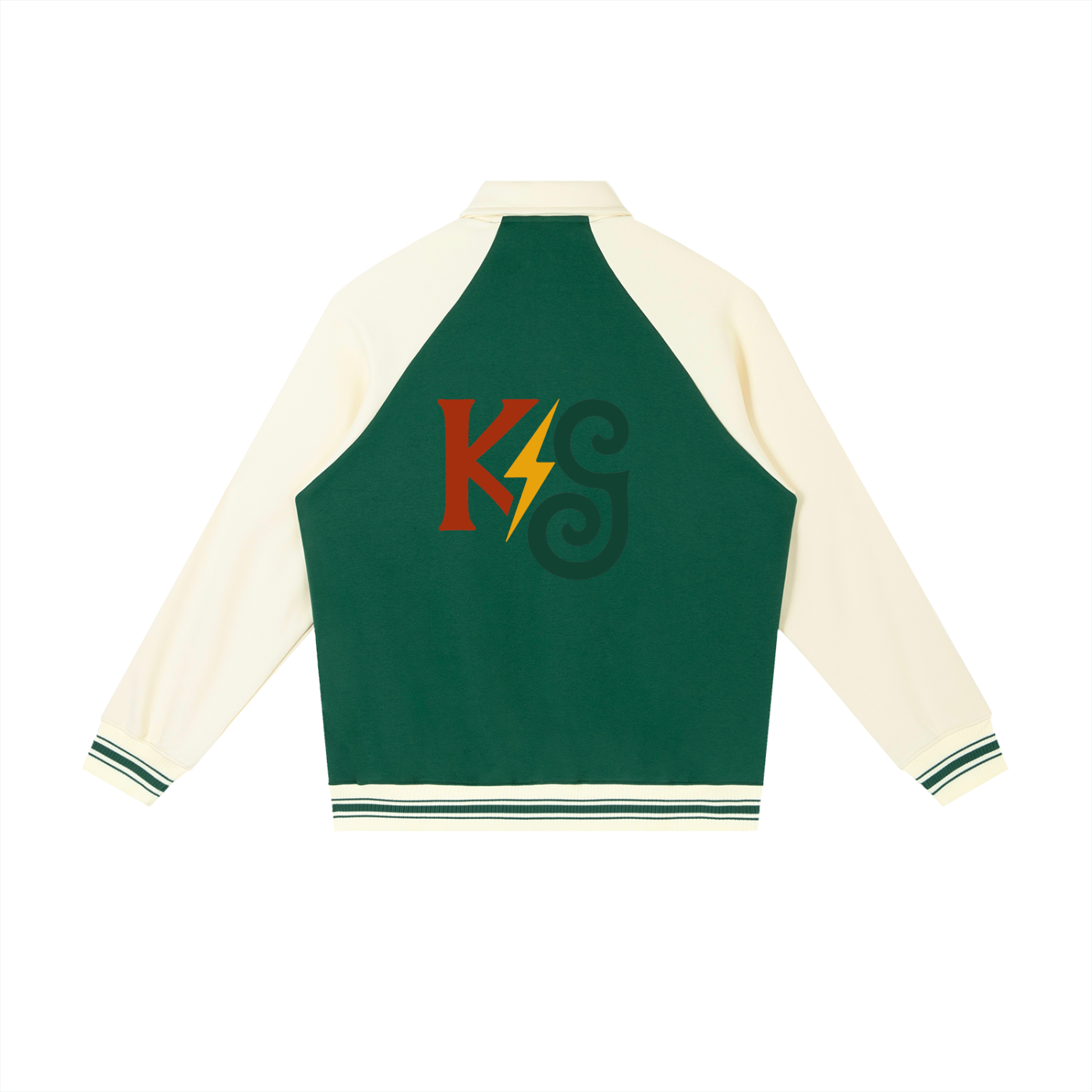 Contrast Raglan Sleeve Baseball Jacket