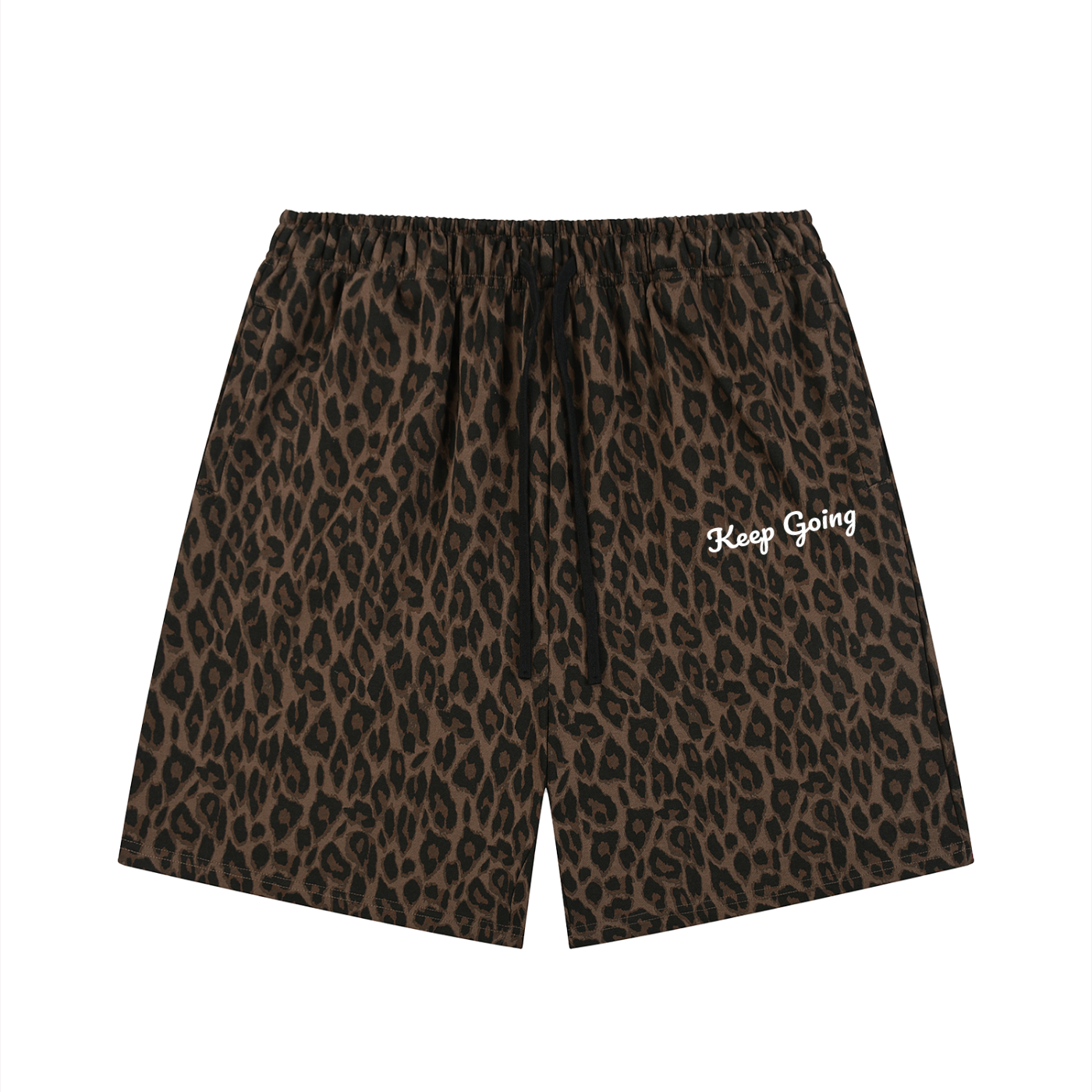 Unisex Heavyweight Leopard Drawstring Shorts