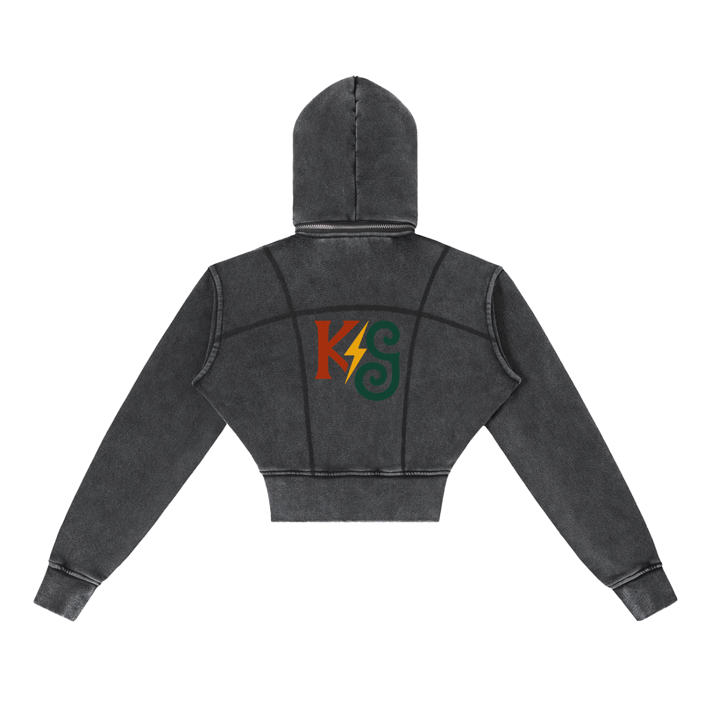 Vintage Washed Cropped Fleece Hoodie