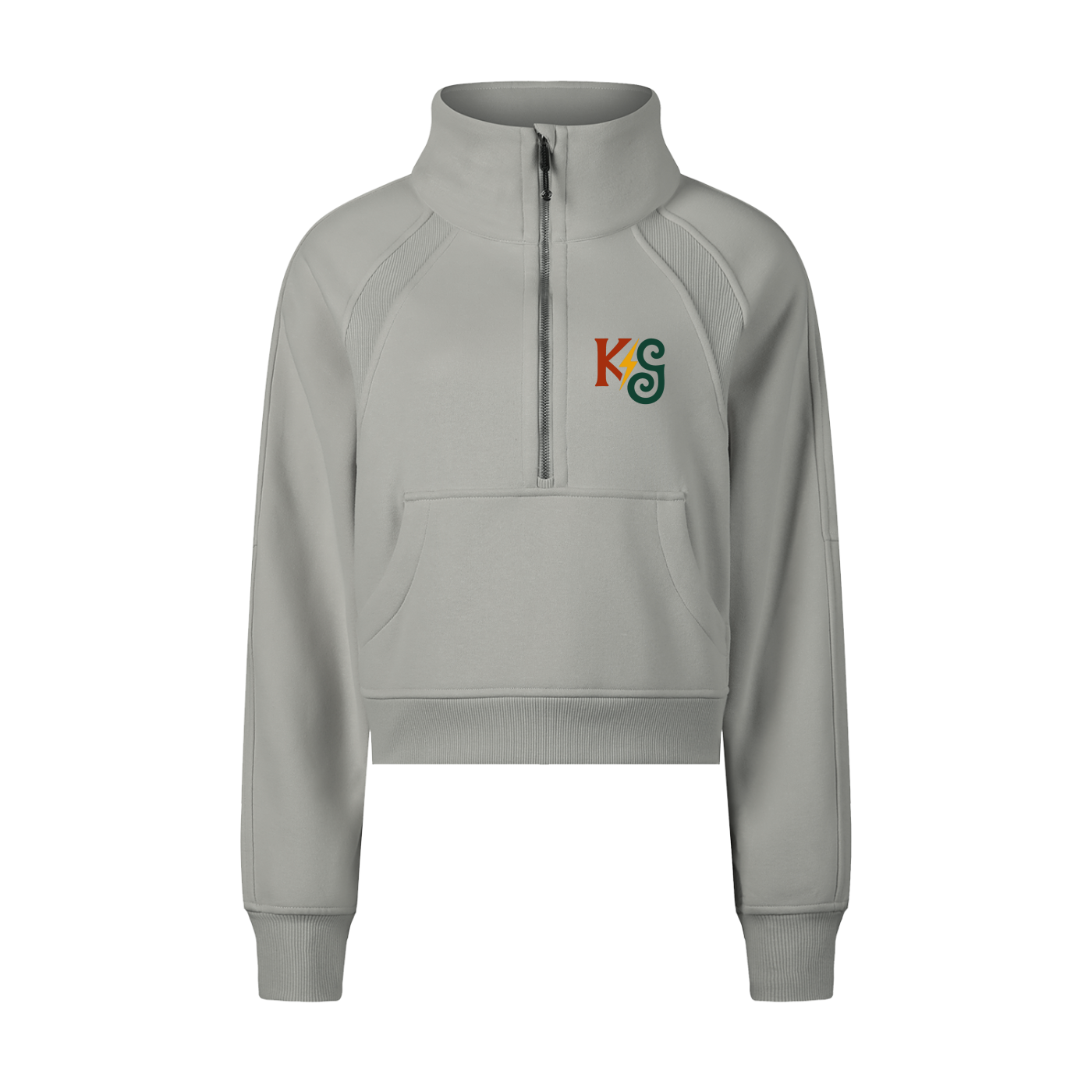 Cropped Half-Zip Sweatshirt