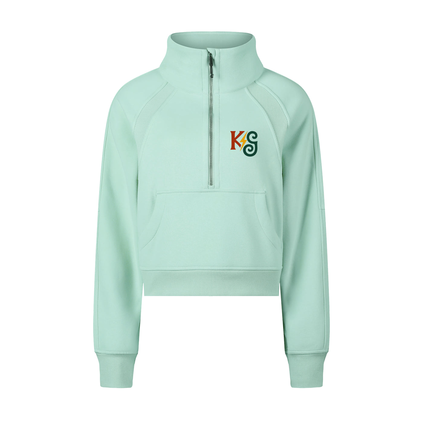 Cropped Half-Zip Sweatshirt