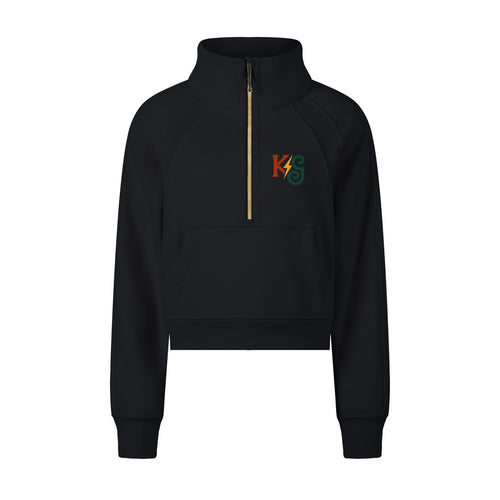 Cropped Half-Zip Sweatshirt