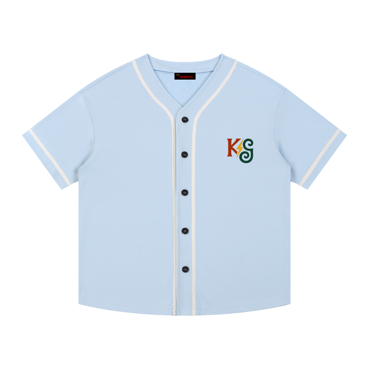 Contrast Piped Button-Up Jersey