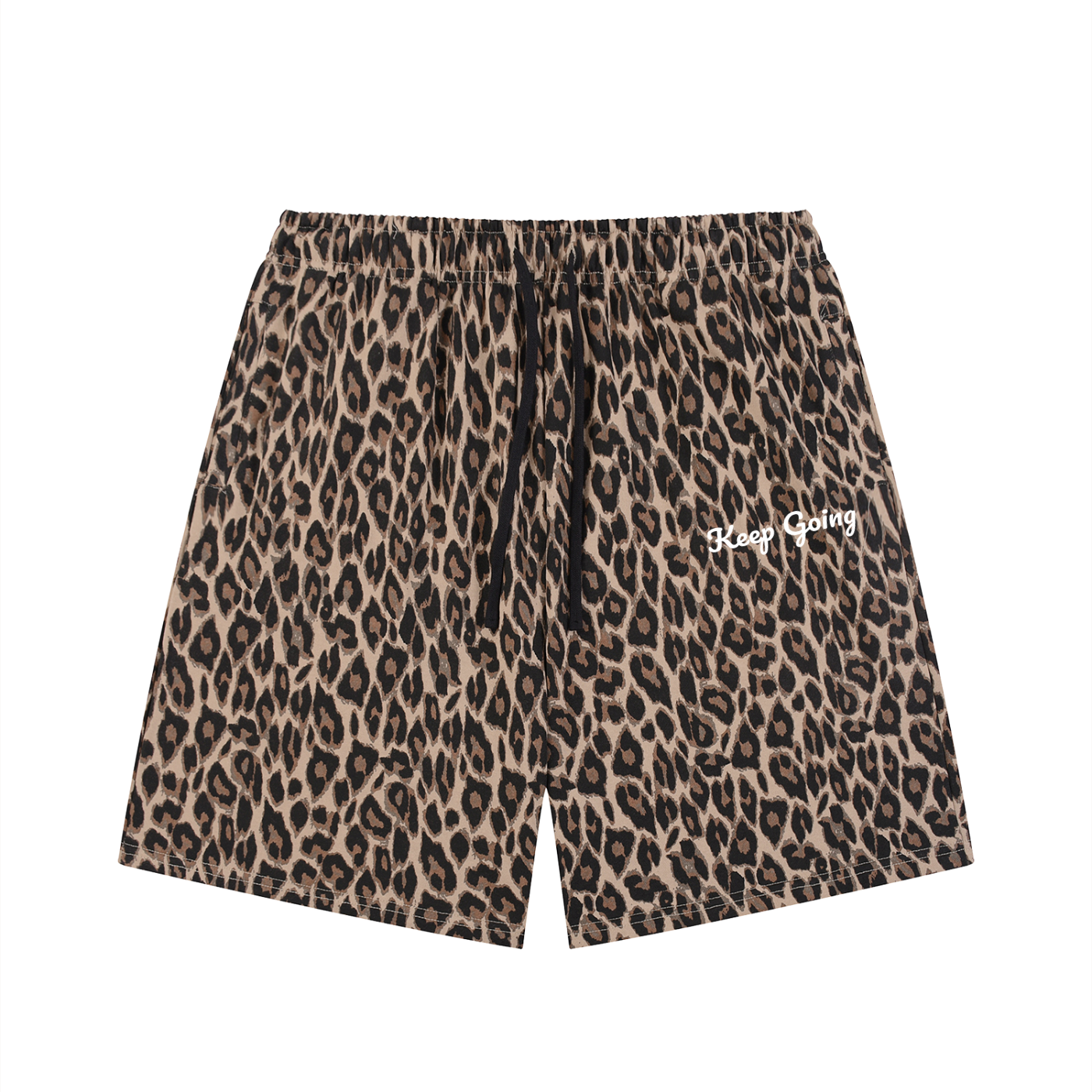 Unisex Heavyweight Leopard Drawstring Shorts