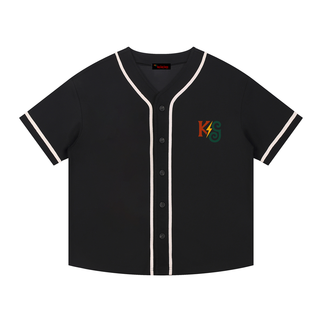 Contrast Piped Button-Up Jersey