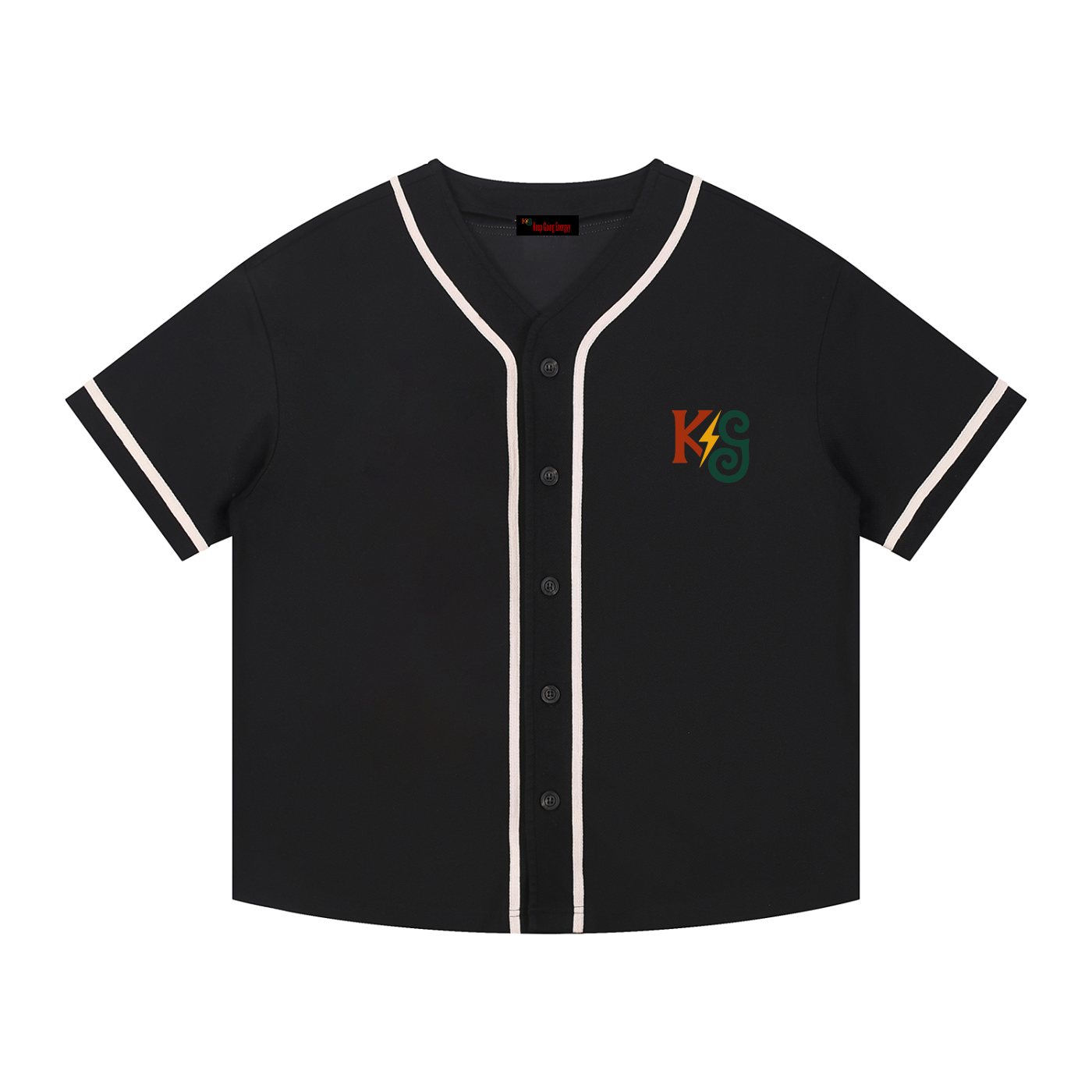 Contrast Piped Button-Up Jersey