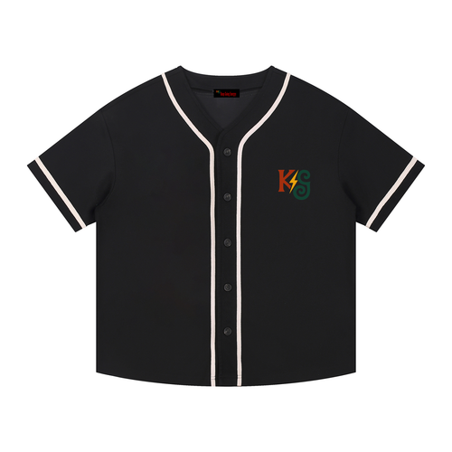 Contrast Piped Button-Up Jersey