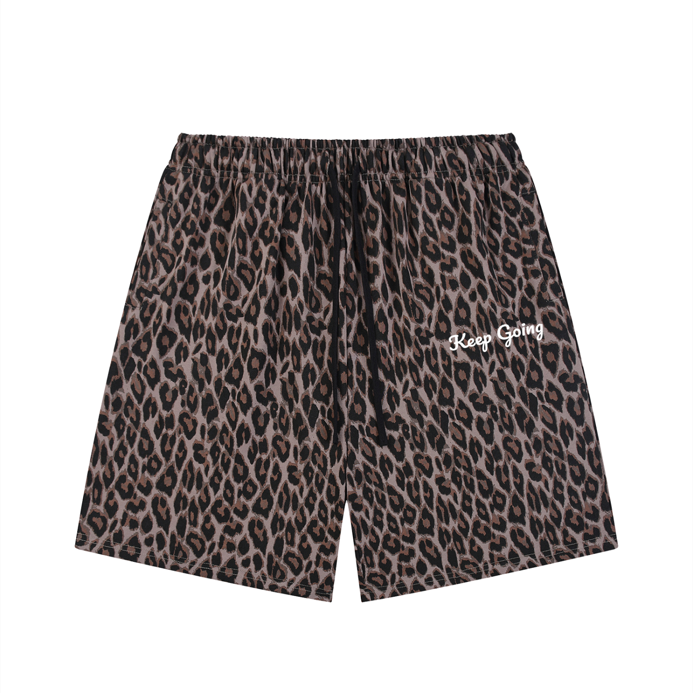 Unisex Heavyweight Leopard Drawstring Shorts