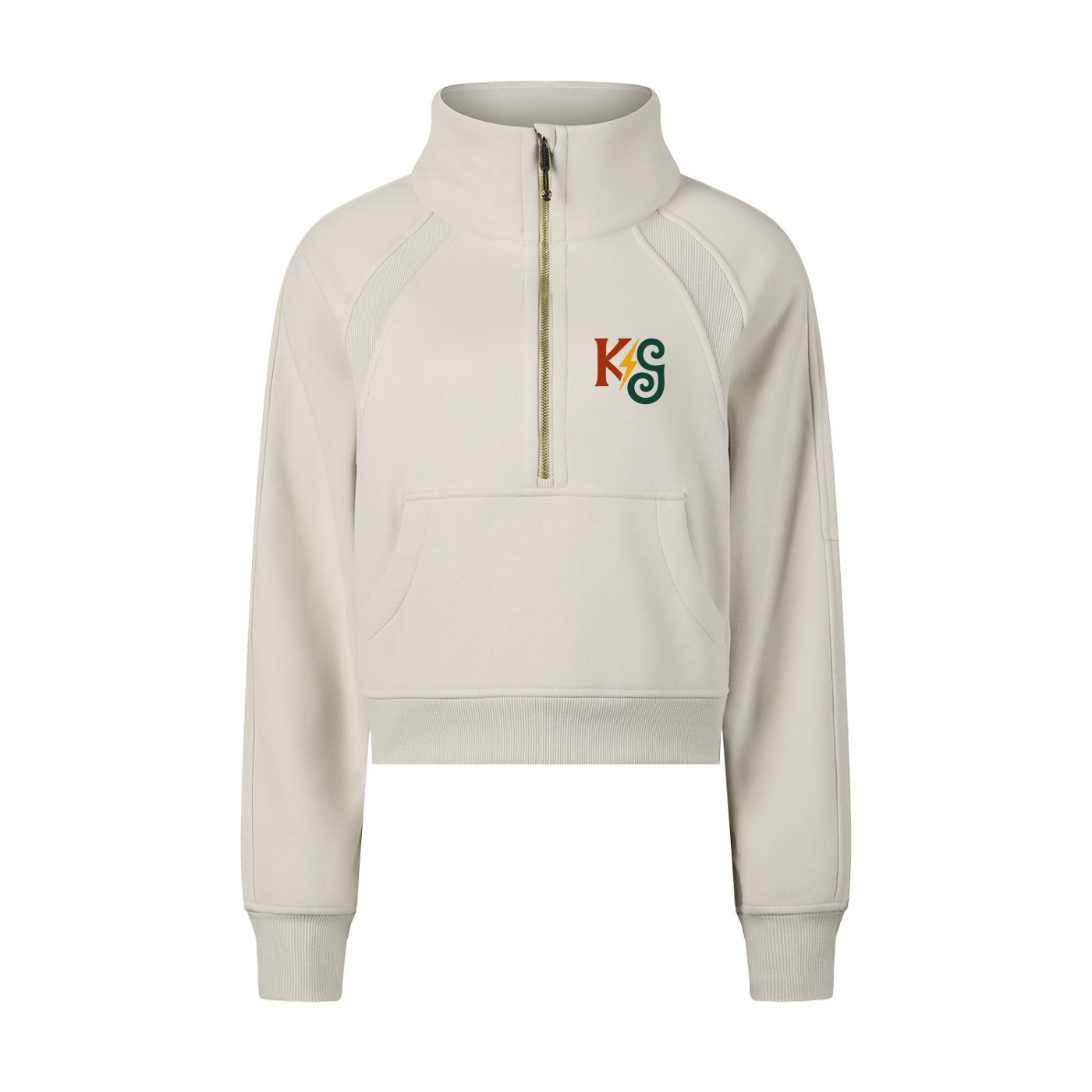 Cropped Half-Zip Sweatshirt