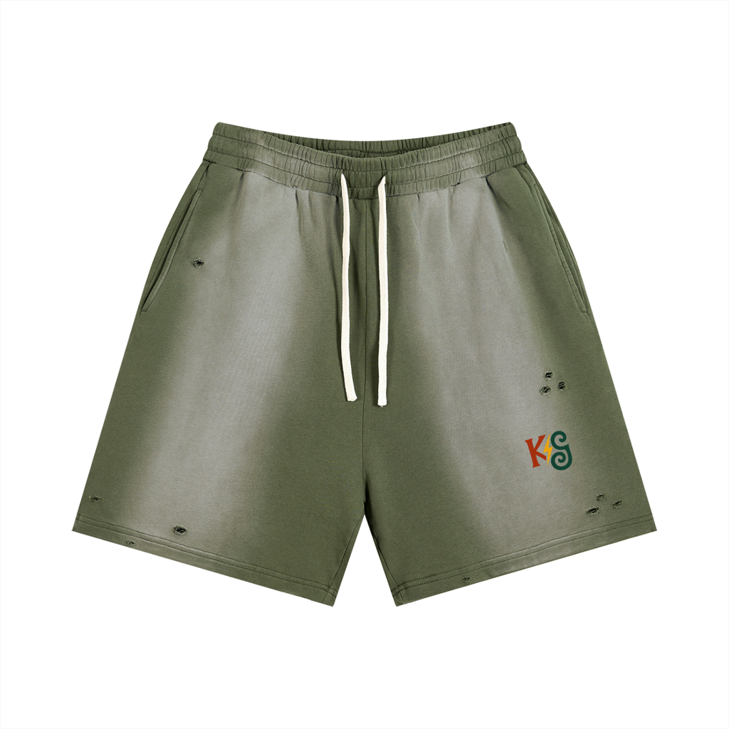 Sun Fade Distressed Shorts