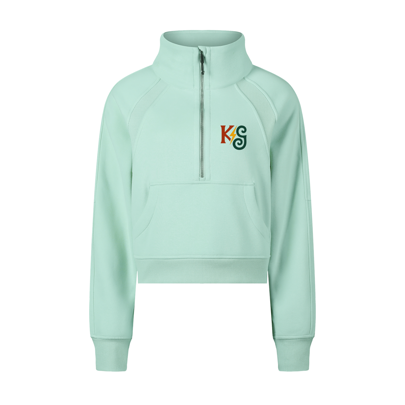 Cropped Half-Zip Sweatshirt