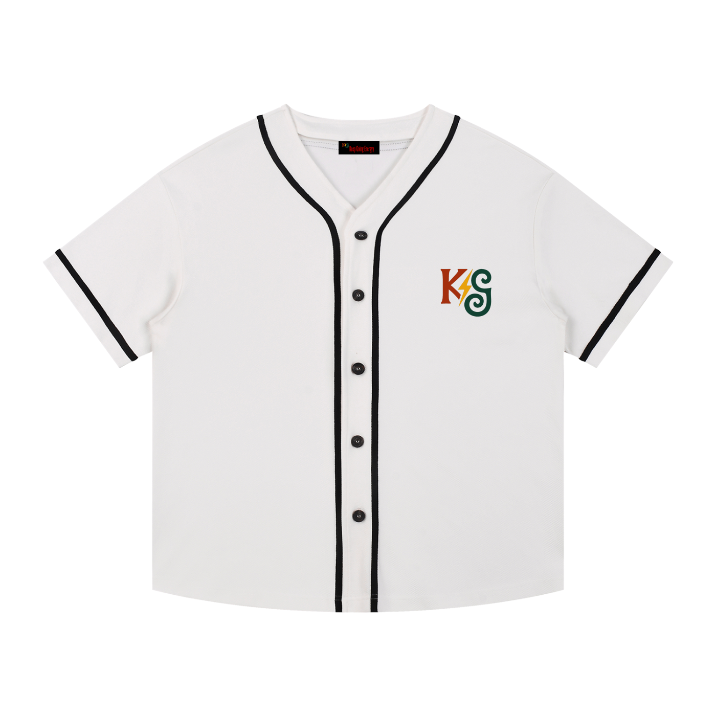 Contrast Piped Button-Up Jersey