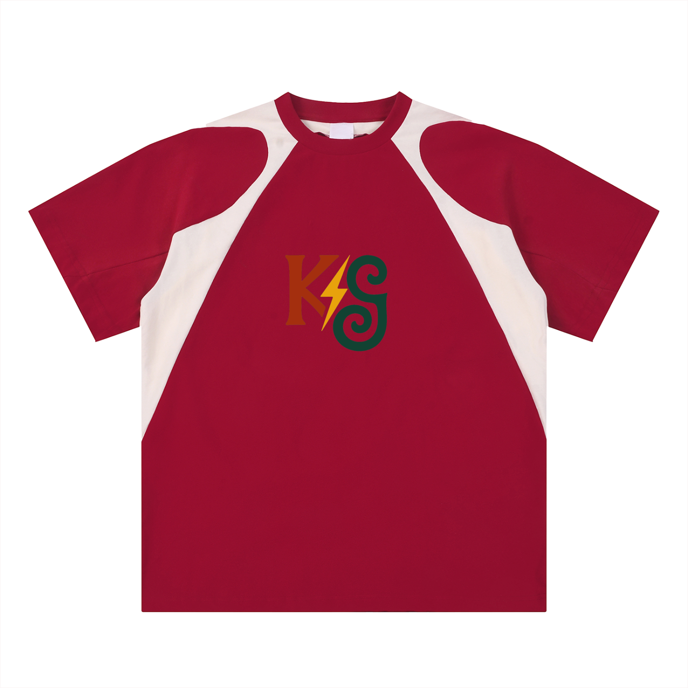 Contrast Panel Cotton T-Shirt