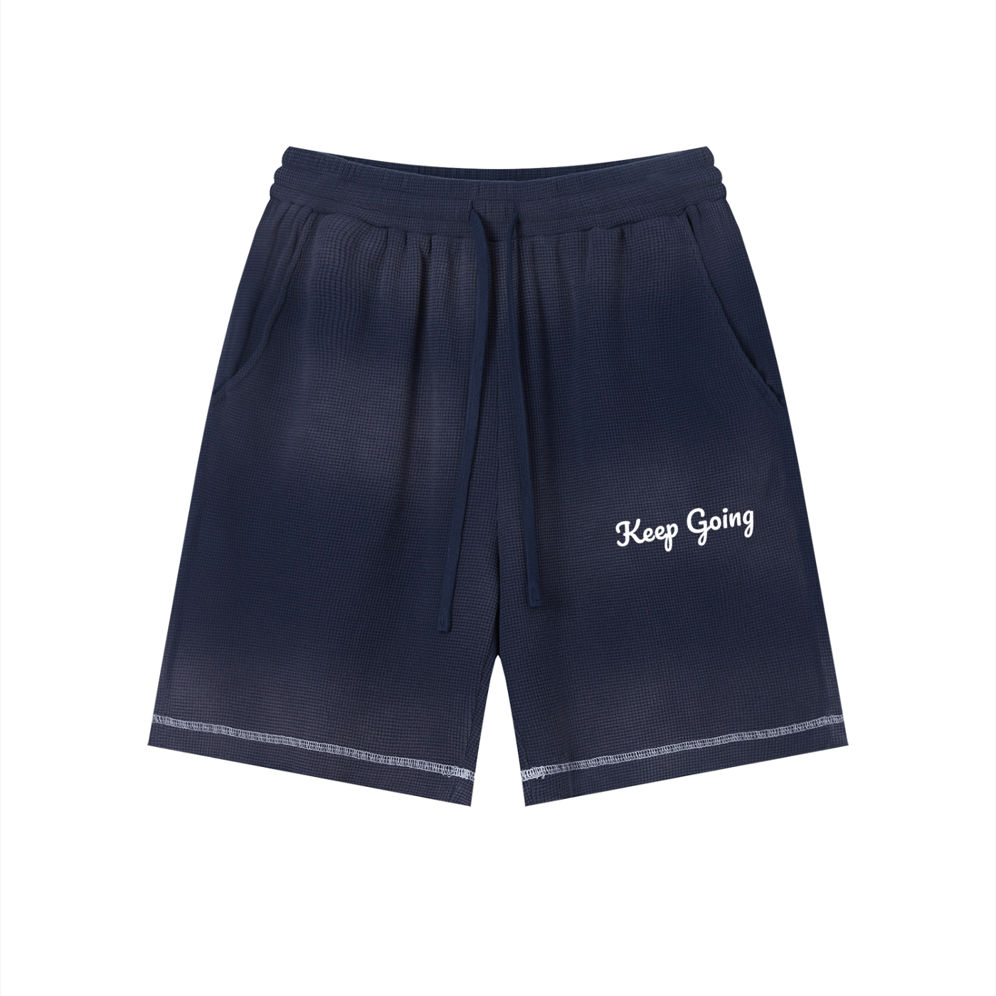 Unisex Sunfade Waffle Raw Hem Shorts