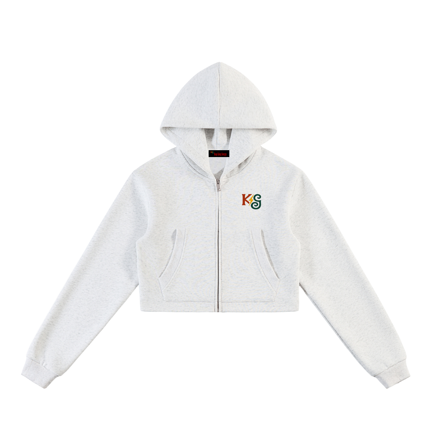 Essential Cropped Zip-Up Hoodie