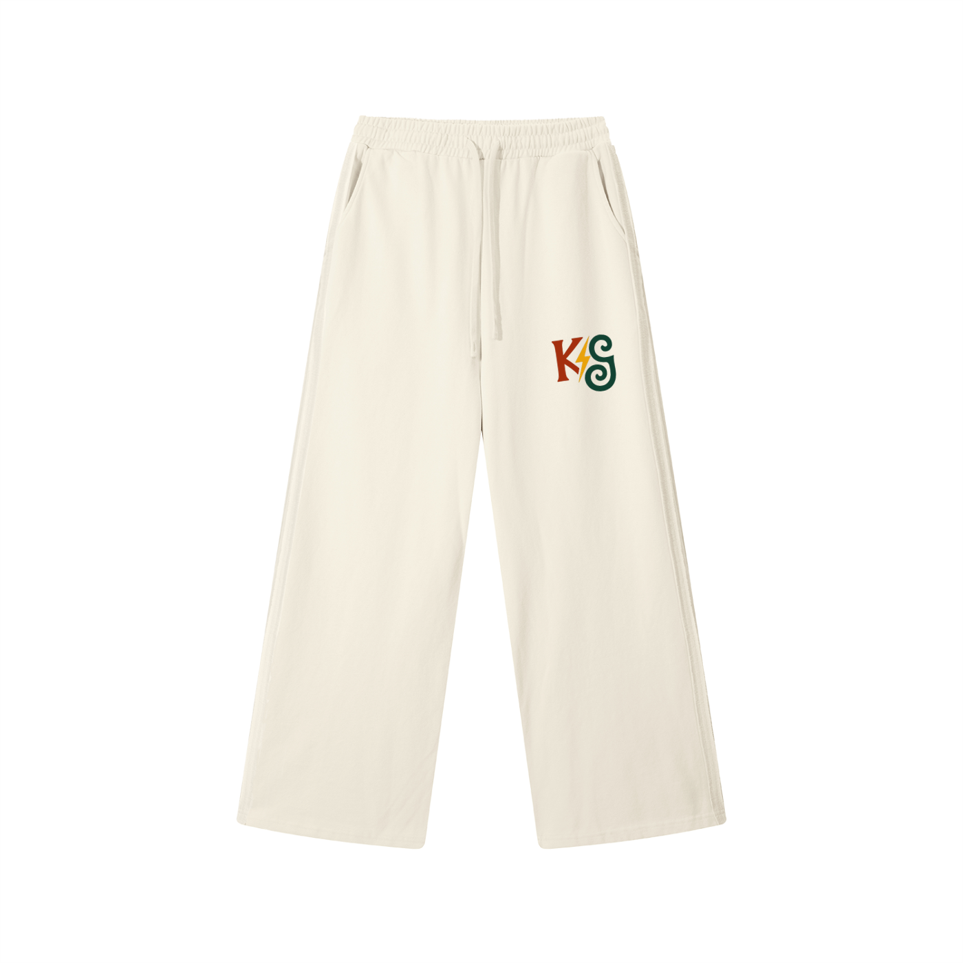 Contrast Tape Straight-Leg Sweatpants