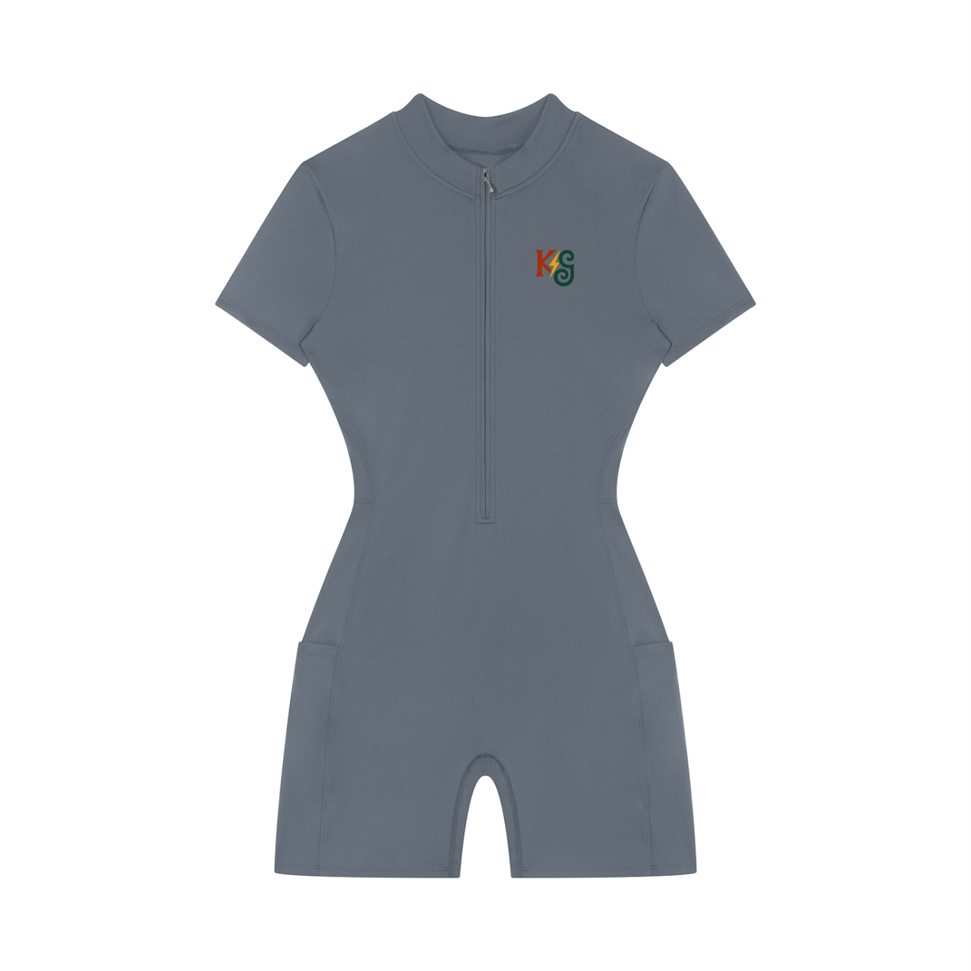 Women's Quarter-Zip Short Sleeve Romper