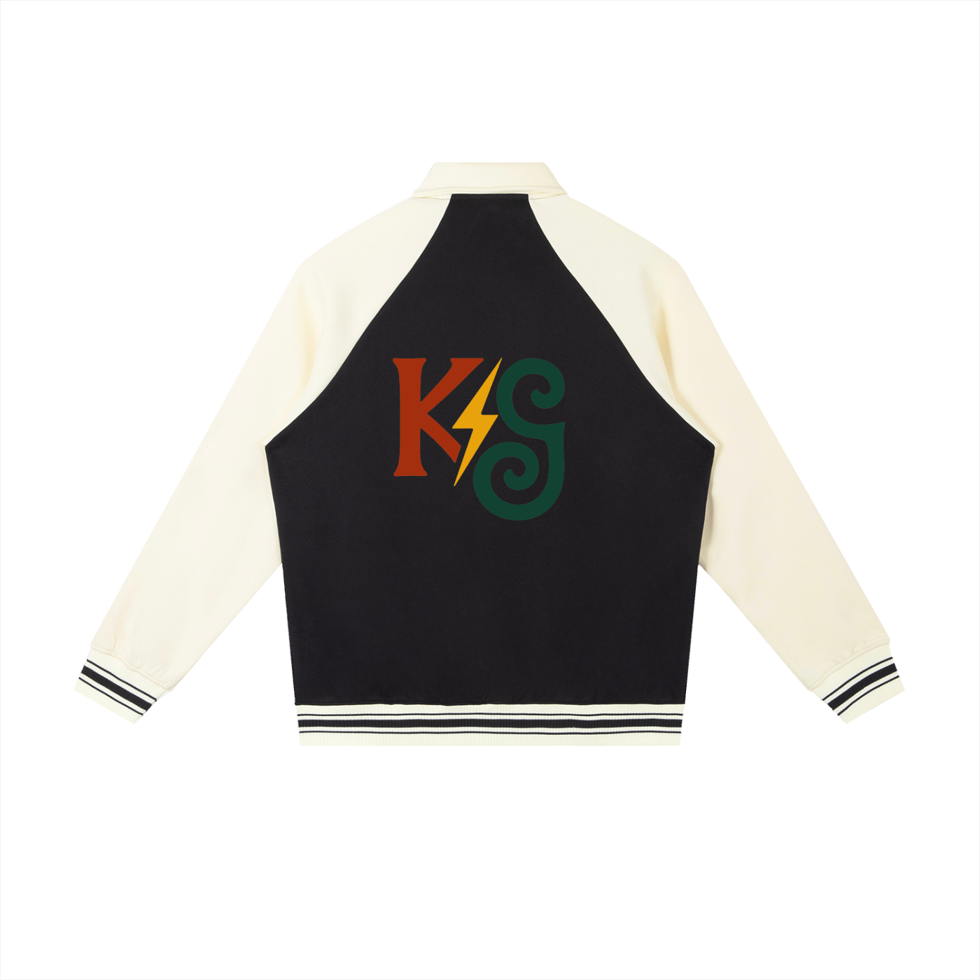 Contrast Raglan Sleeve Baseball Jacket