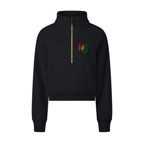 Cropped Half-Zip Sweatshirt