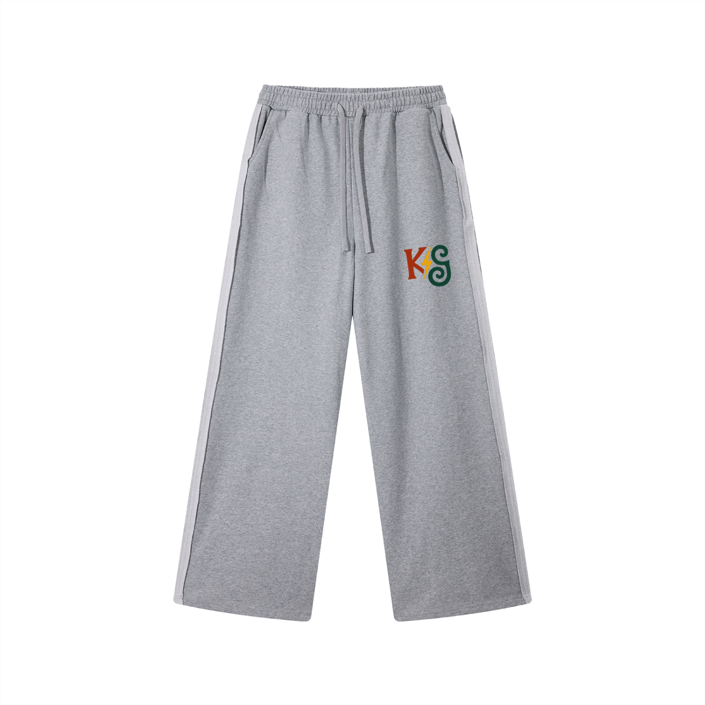 Contrast Tape Straight-Leg Sweatpants
