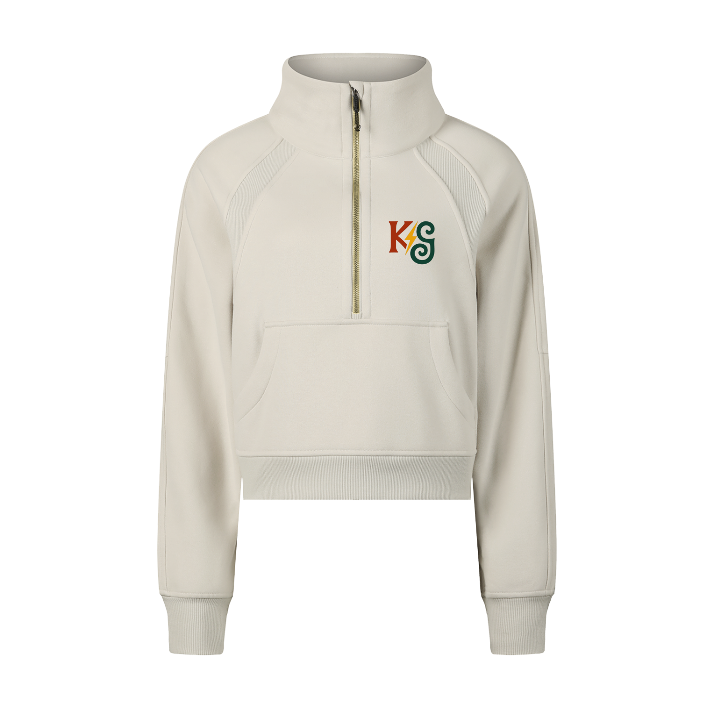 Cropped Half-Zip Sweatshirt
