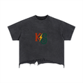 Vintage Wash Boxy Distressed Hem T-Shirt