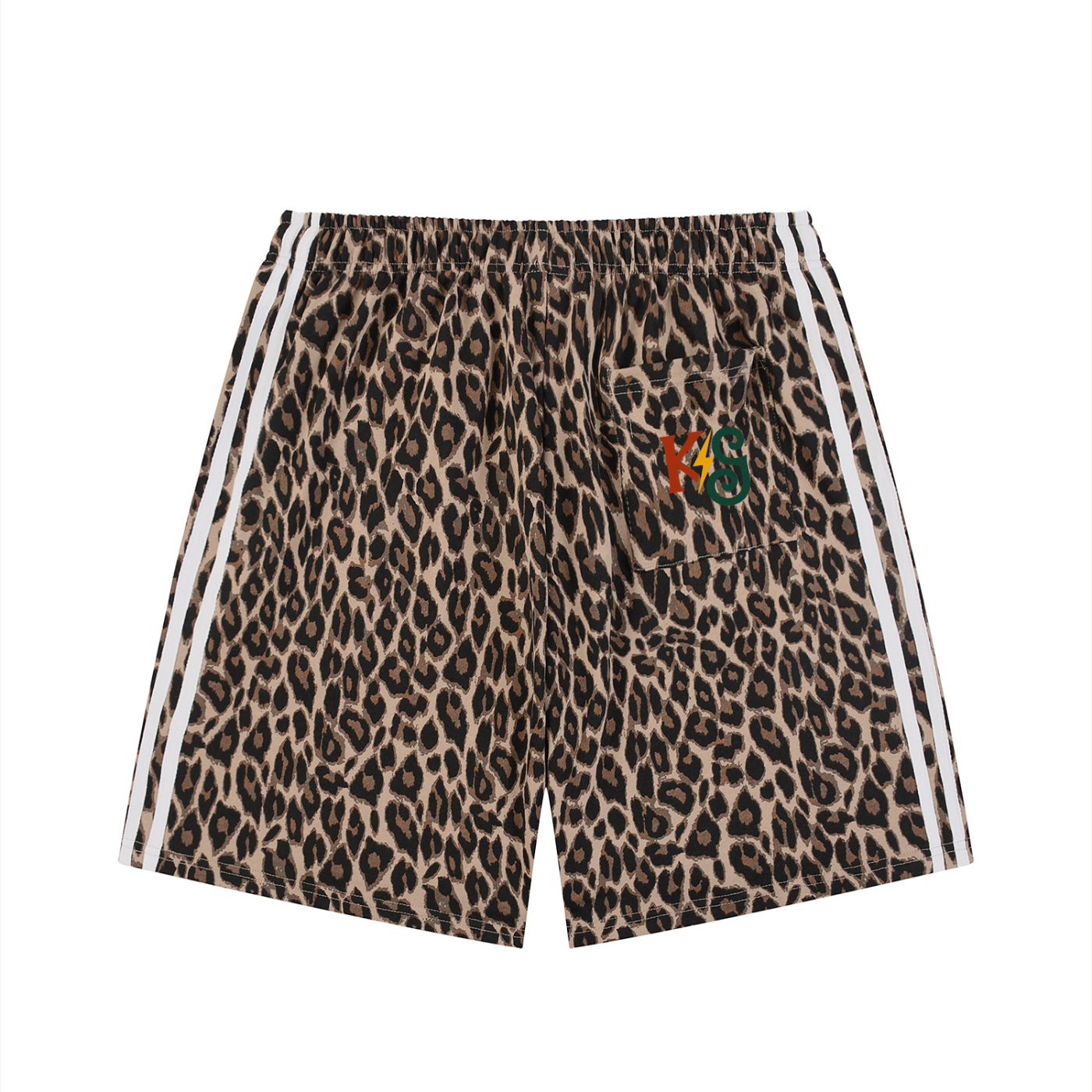 Unisex Heavyweight Leopard Drawstring Shorts