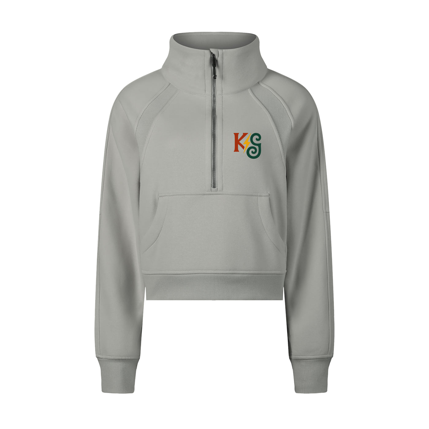 Cropped Half-Zip Sweatshirt