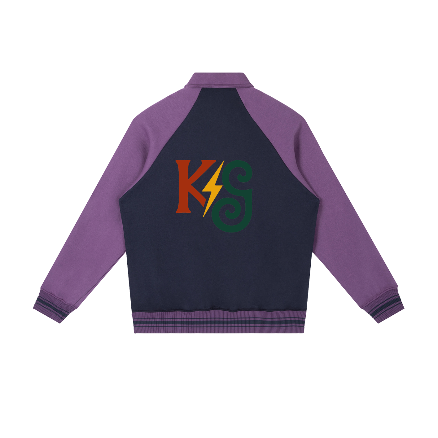 Contrast Raglan Sleeve Baseball Jacket