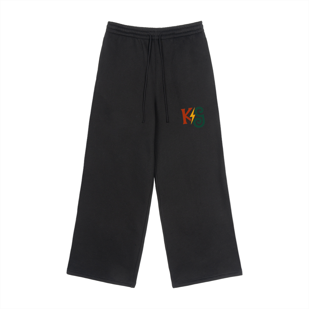 Fleece Drawstring Straight-Leg Sweatpants