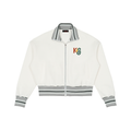 Striped Rib Collar Zip Jacket