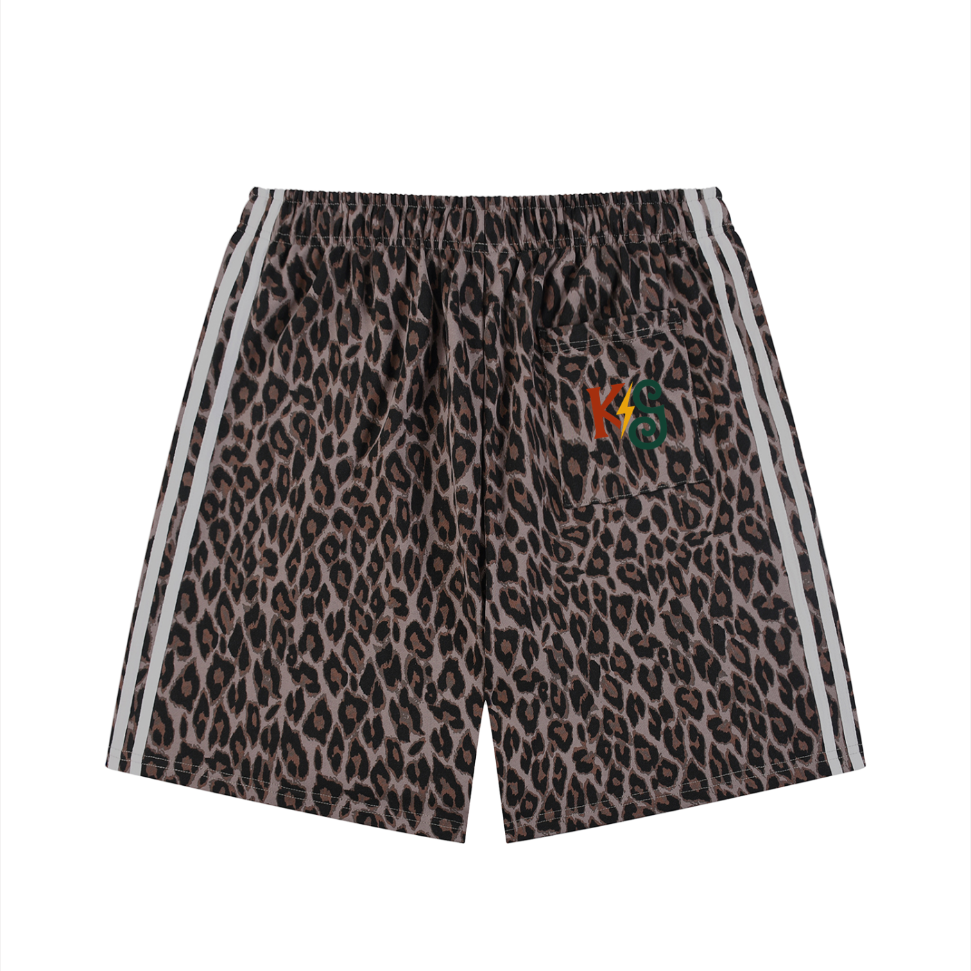 Unisex Heavyweight Leopard Drawstring Shorts