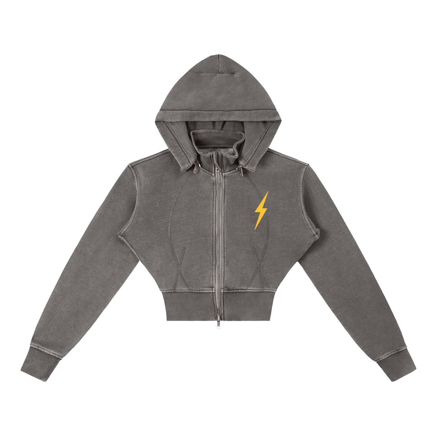 Vintage Washed Cropped Fleece Hoodie