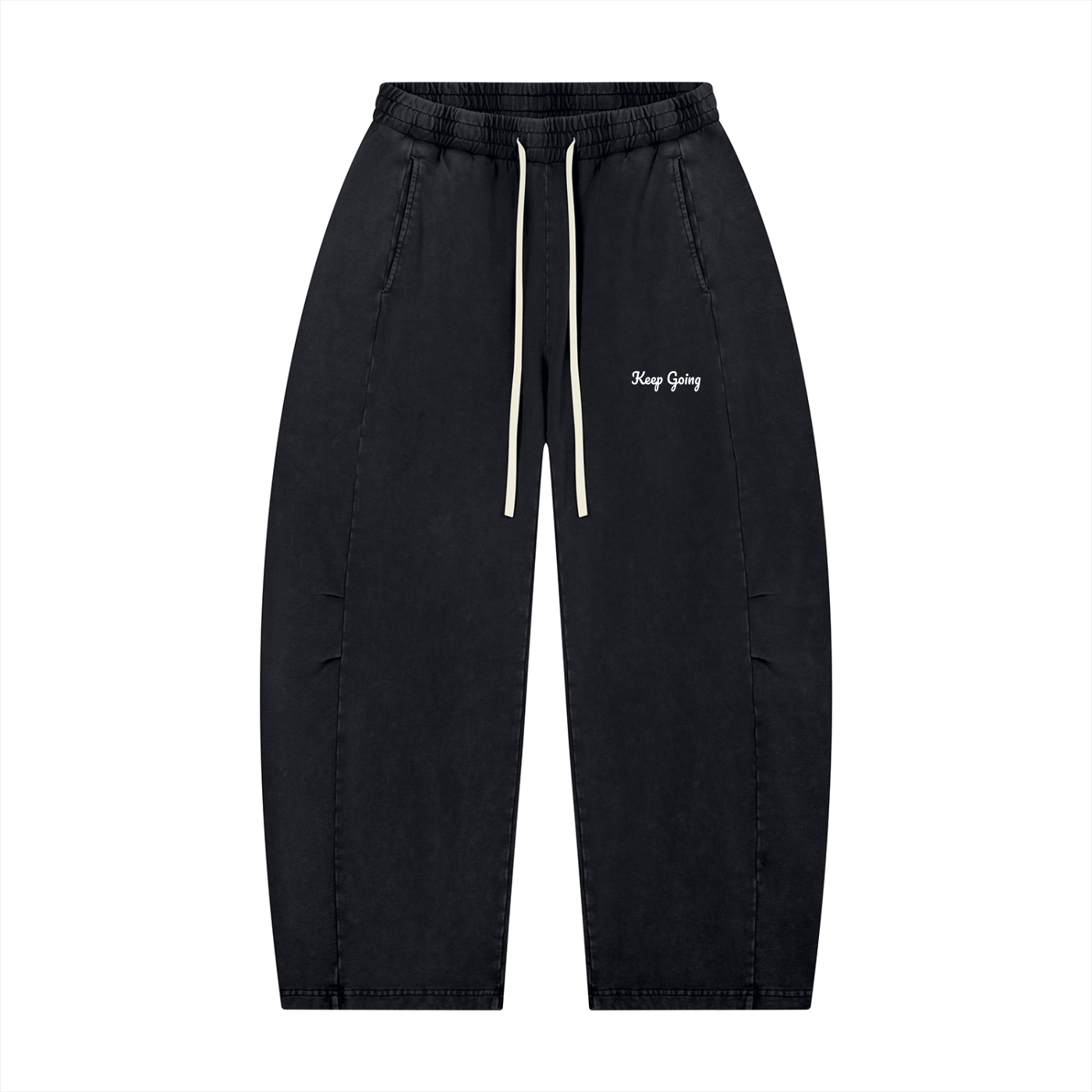 Unisex Mineral Wash Barrel Leg Pants