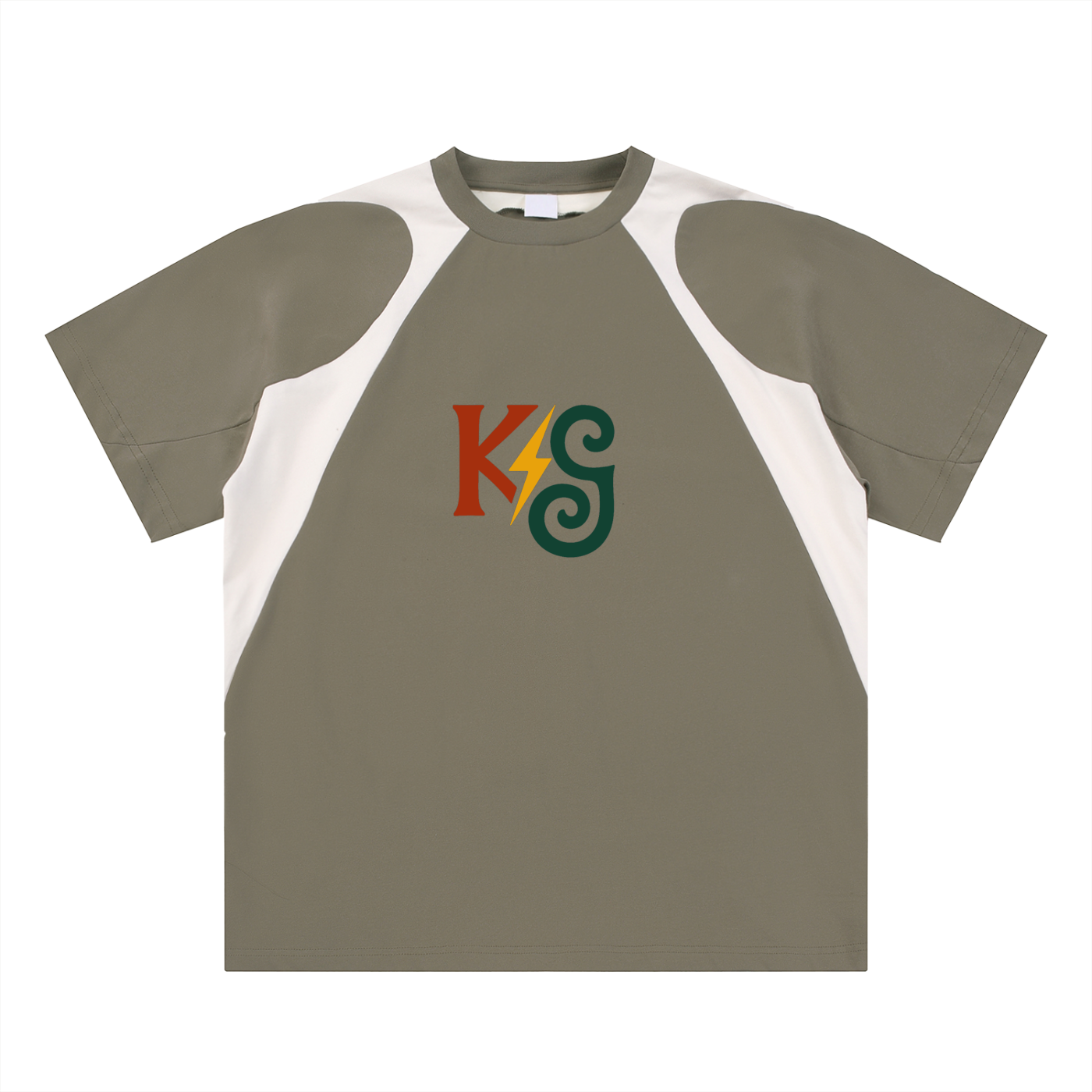 Contrast Panel Cotton T-Shirt