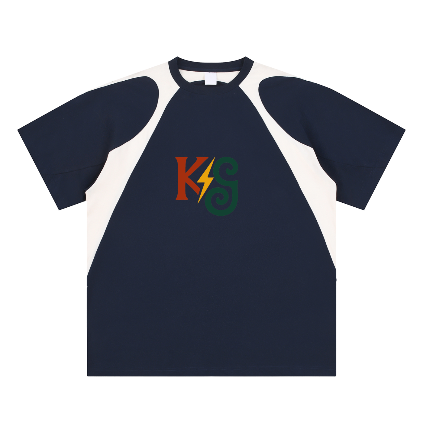 Contrast Panel Cotton T-Shirt