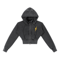 Vintage Washed Cropped Fleece Hoodie
