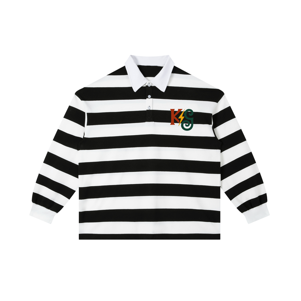 Color Block Stripe Polo Shirt