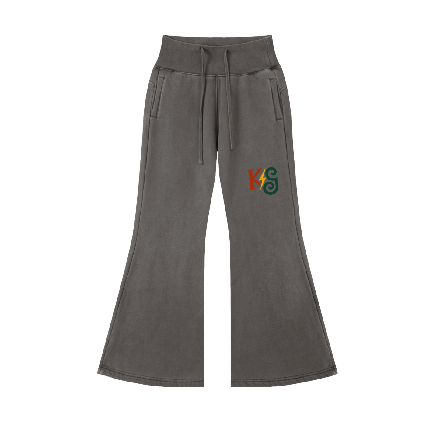 Vintage Washed Flared Fleece Pants
