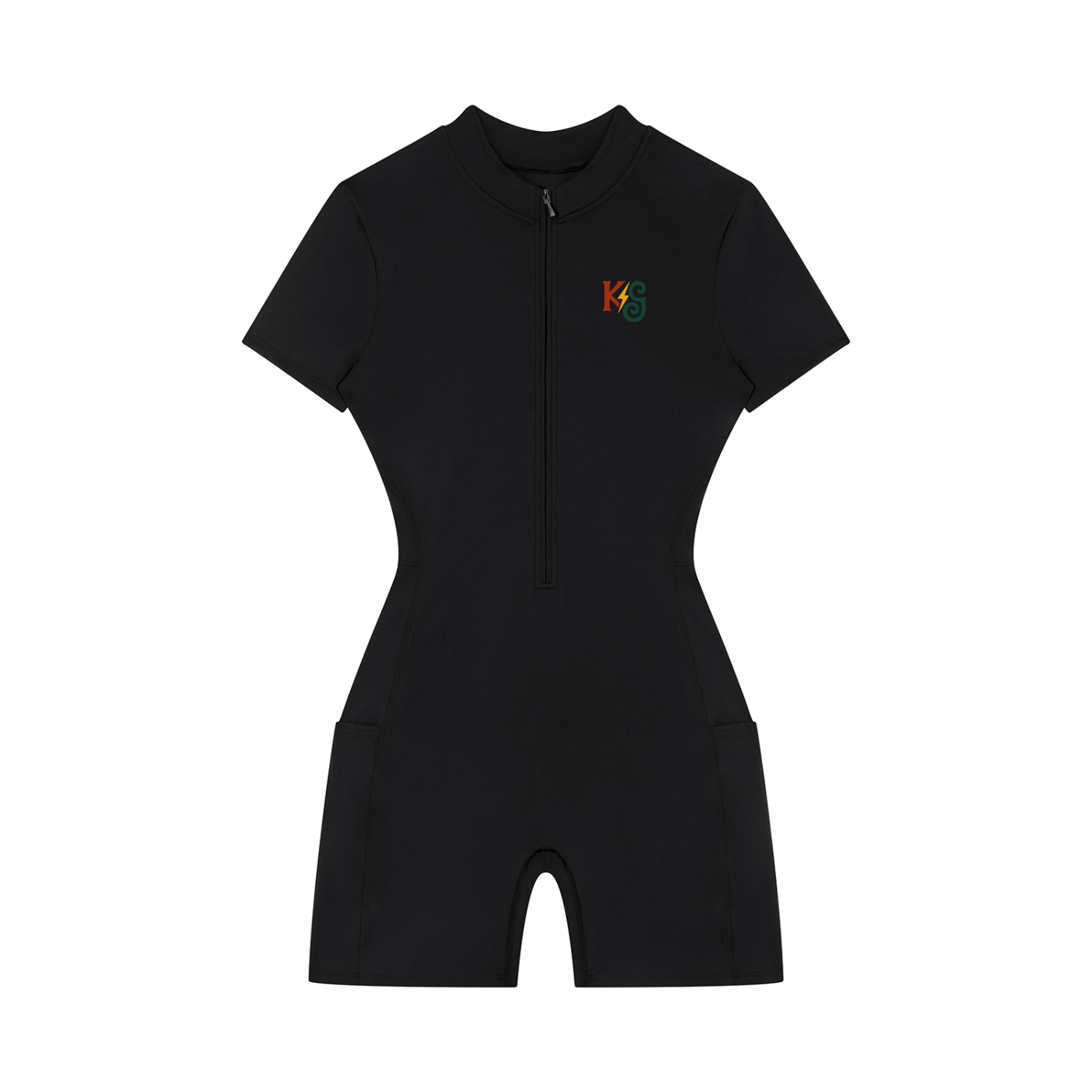 Women's Quarter-Zip Short Sleeve Romper